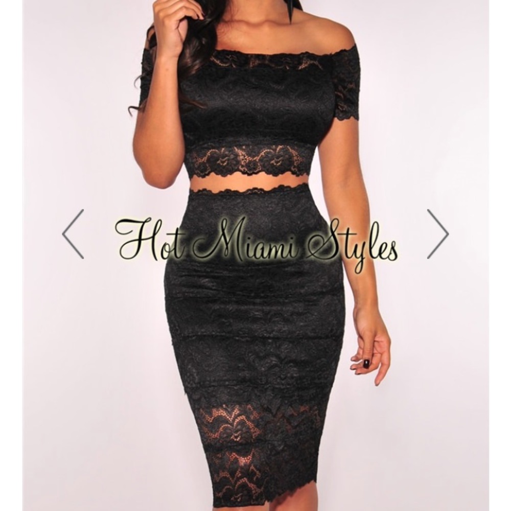 Two piece black dress